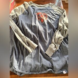 Men's Long Sleeve Raglan Shirt with Bear Logo - Gray & Charcoal 2xl